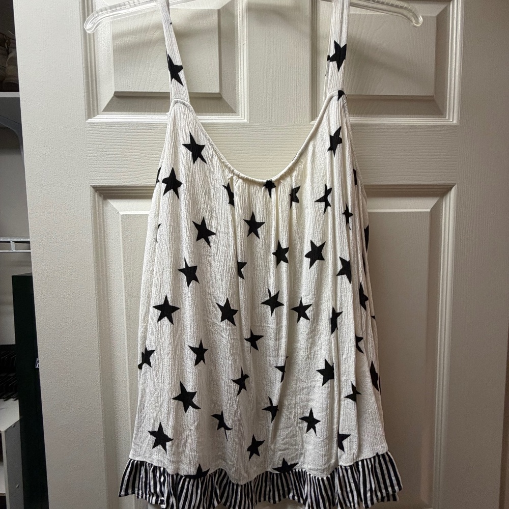 Lane Bryant Plus Size 22 Star Print Swing Tank